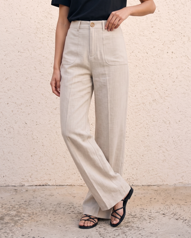 The Dove Straight-Leg Linen Blend Pant