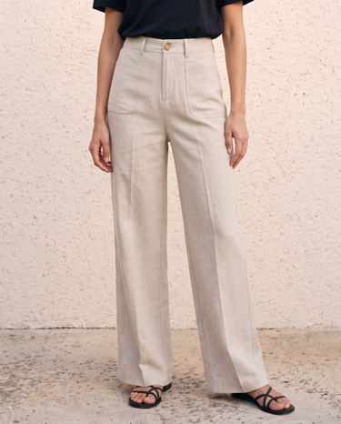 The Dove Straight-Leg Linen Blend Pant