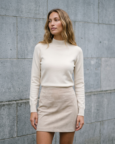 Retro Suede Look Mini Skirt