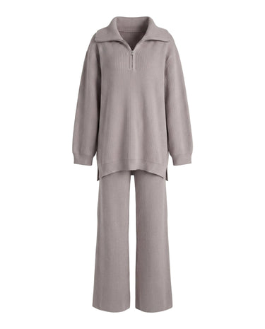 Khaki knit half-zip set – Moriel Heritage