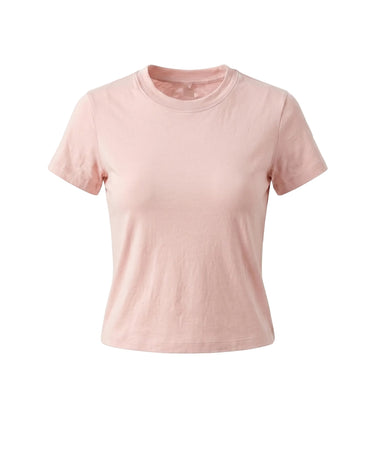 Pink cotton crew-neck t-shirt – Moriel Heritage