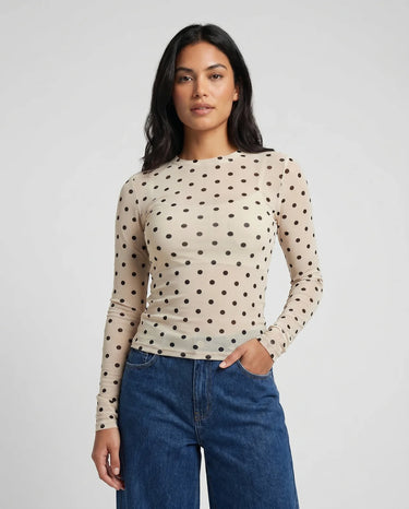 The Milly Polka Dot Sheer Top