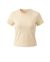 Yellow cotton crew-neck t-shirt – Moriel Heritage