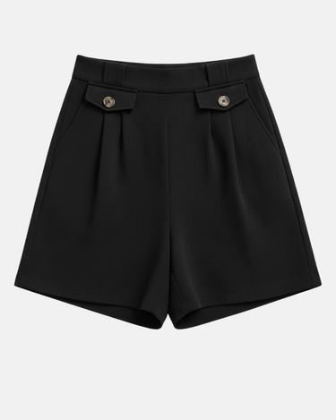 Casual Paper Bag Button Shorts