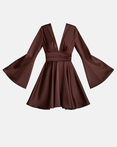 The Valentine Dress | Satin v-neck dress
