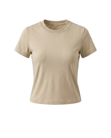 Khaki cotton crew-neck t-shirt – Moriel Heritage