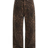 Rhea Leopard Print Jeans — brown leopard-print mid-rise straight-leg jeans, product flat lay
