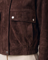Salome Jacket, flap chest pocket and snap detail close-up – Moriel Heritage