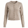 Short Knitted Cardigan in beige — button-front knit cardigan, product flat-lay