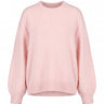 The Blush Sweater in pink — oversized crew-neck knit sweater, product flat-lay