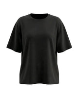 The Cotton Everyday Tee in black — relaxed crew-neck cotton t-shirt, product flat-lay