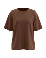 The Cotton Everyday Tee in coffee brown — relaxed crew-neck cotton t-shirt, product flat-lay