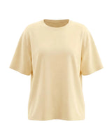 The Cotton Everyday Tee in pale yellow — relaxed crew-neck cotton t-shirt, product flat-lay