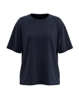 The Cotton Everyday Tee in navy blue — relaxed crew-neck cotton t-shirt, product flat-lay