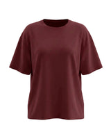 The Cotton Everyday Tee in dark red — relaxed crew-neck cotton t-shirt, product flat-lay
