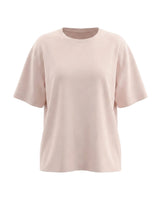 The Cotton Everyday Tee in peach pink — relaxed crew-neck cotton t-shirt, product flat-lay