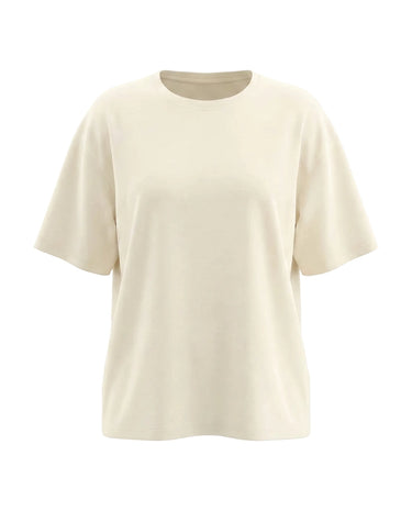 The Cotton Everyday Tee in ivory — relaxed crew-neck cotton t-shirt, product flat-lay