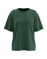 The Cotton Everyday Tee in dark green — relaxed crew-neck cotton t-shirt, product flat-lay