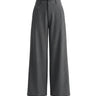 The Elin Wide Leg Tailored Pants in dark gray — high-waist wide-leg suit trousers, product flat-lay