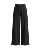 The Elin Wide Leg Tailored Pants in black — high-waist wide-leg suit trousers, product flat-lay