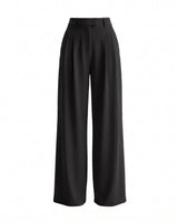 The Oriane pants in black — high-waisted wide-leg trousers, product flat-lay