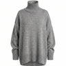 The Ruby sweater in stone — relaxed turtleneck knit sweater, product flat-lay