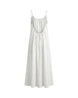 The Rylie Dress in white — open-back maxi dress, product back view