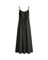 The Rylie Dress in black — open-back maxi dress, product back view