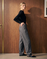 The Sabine tailored trousers in gray — side view on model
