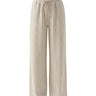 The Seville Stripe Drawstring Pant in brown stripe — wide-leg drawstring striped trousers, product flat-lay