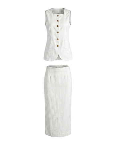 White vest and maxi skirt set – Moriel Heritage
