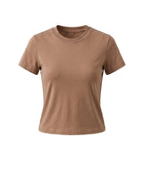 Coffee cotton crew-neck t-shirt – Moriel Heritage