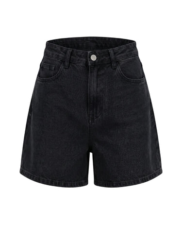 Black wide-fit denim shorts – Moriel Heritage
